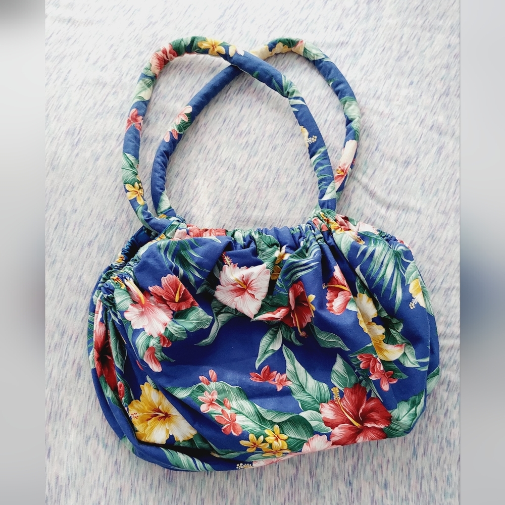 Large Floral Beach Tote Bag